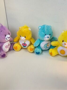 Care Bears Lot of 4, Vtg, Early 2000s, Birthday, Funshine, Share Bear, Bedtime